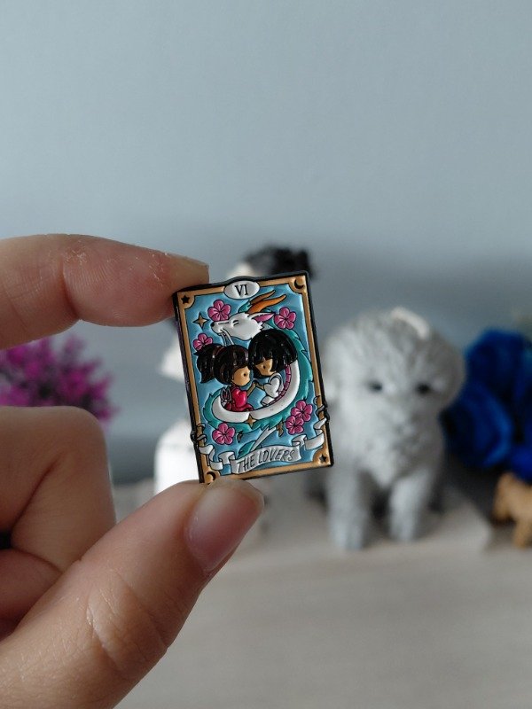 Producto - Pin metalizado - Carta de tarot "The lovers" #2079