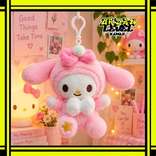 Producto - Llavero Peluche My Melody Rosa con Moño Blanco - Sanrio