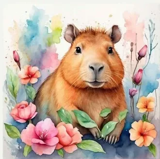 Producto - Kit De Pintura Con Diamantes Diamond Painting 20x20cm - Capibara