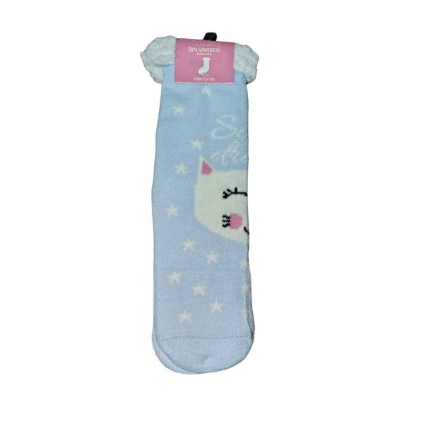 Producto - Medias pantumedias dama celeste con gatito
