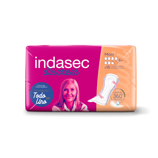 Producto - Indasec Discreet Maxi 15 Apositos para Incontinencia