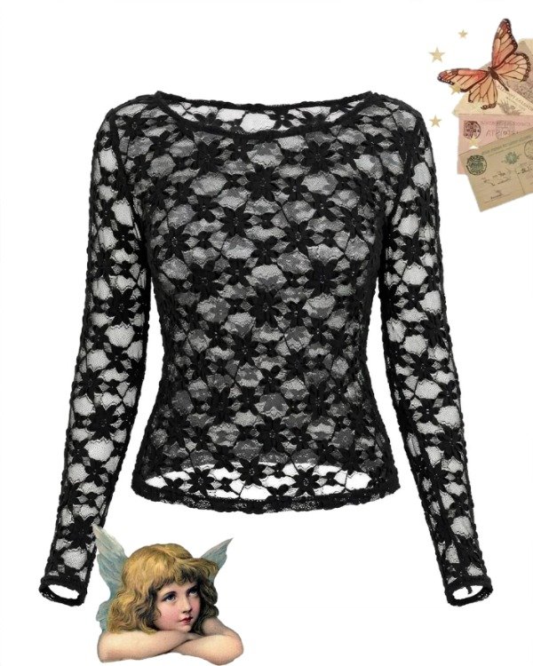Producto - Top Microtul Encaje Negro