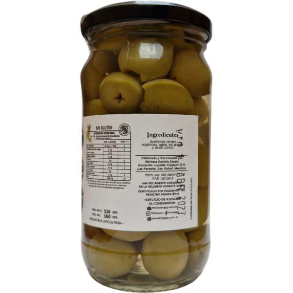 Producto - Aceitunas verdes descarozadas - 330g [Finca Paru] - 1
