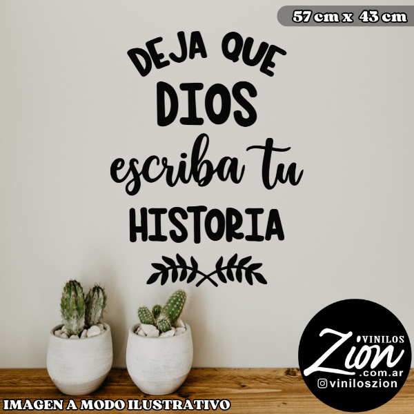 Producto - Vinilos decorativos: Deja que dios escriba tu historia