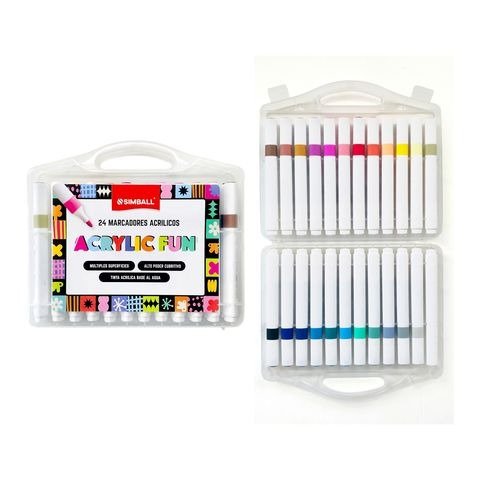 Producto - MARCADOR ACRILICO PUNTA REDONDA ACRYLIC FUN VALIJA X24 UNIDADES SIMBALL