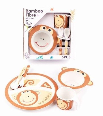 Producto - SET DE BEBE FIBRA DE BAMBOO MONO 5PZAS