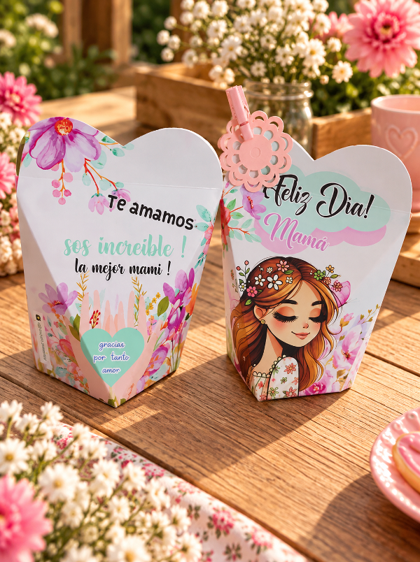 Producto - 9 Cajas Alta Corazón Mamá Floral para imprimir - 3