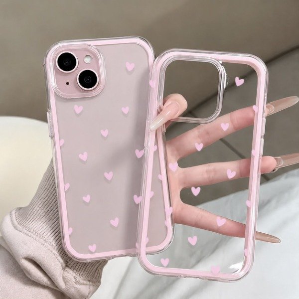 Producto - Case rigida corazon pink