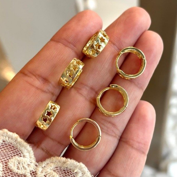 Producto - Argollitas doradas estrellas (cod. 939)