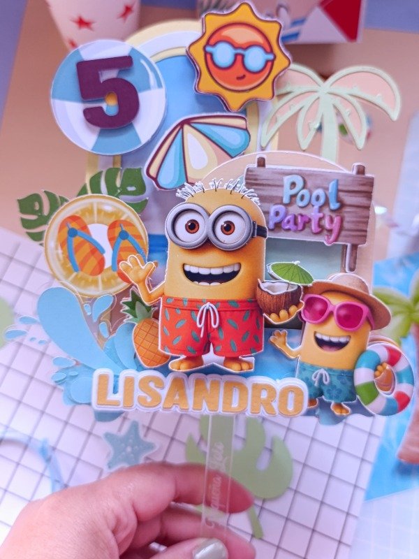 Producto - cake toppers Minios pool party