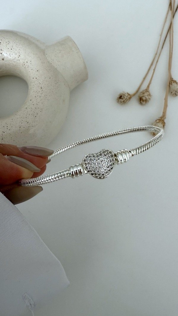 Producto - Pulsera Pandy cierre cora cubic 18,5cm ACERO BLANCO