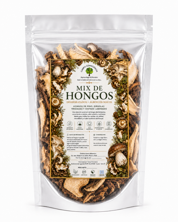 Producto - Mix de Hongos Agreocológicos deshidratados  - Pino, Shiitake y Girgolas - 0