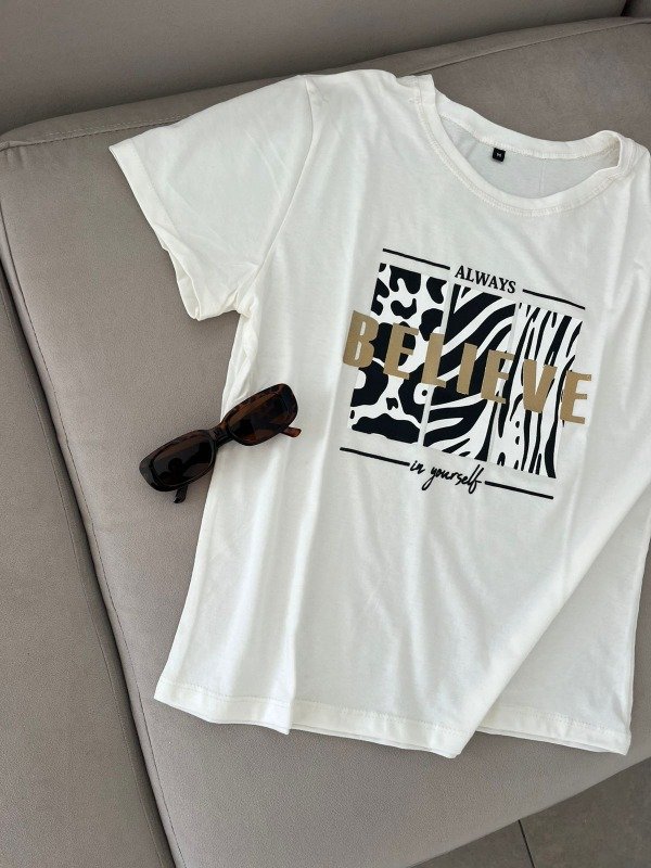 Producto - REMERA BELIEVE BLANCA