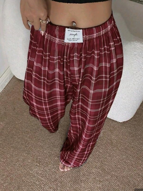 Producto - PANTALON CUADRILLÉ BORDÓ