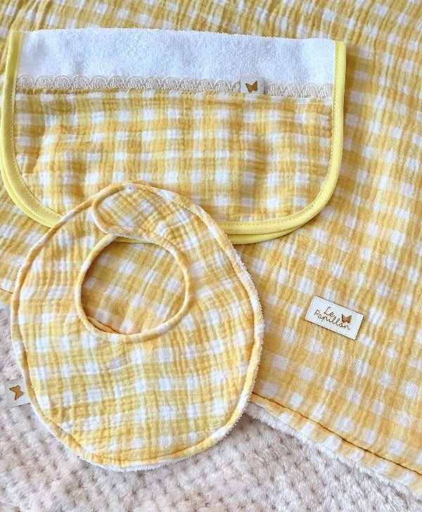 Producto - Box baby cotton cuadrille amarillo