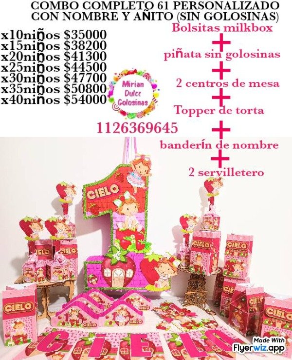 Producto - Combo completo 61 frutillita sin golosinas
