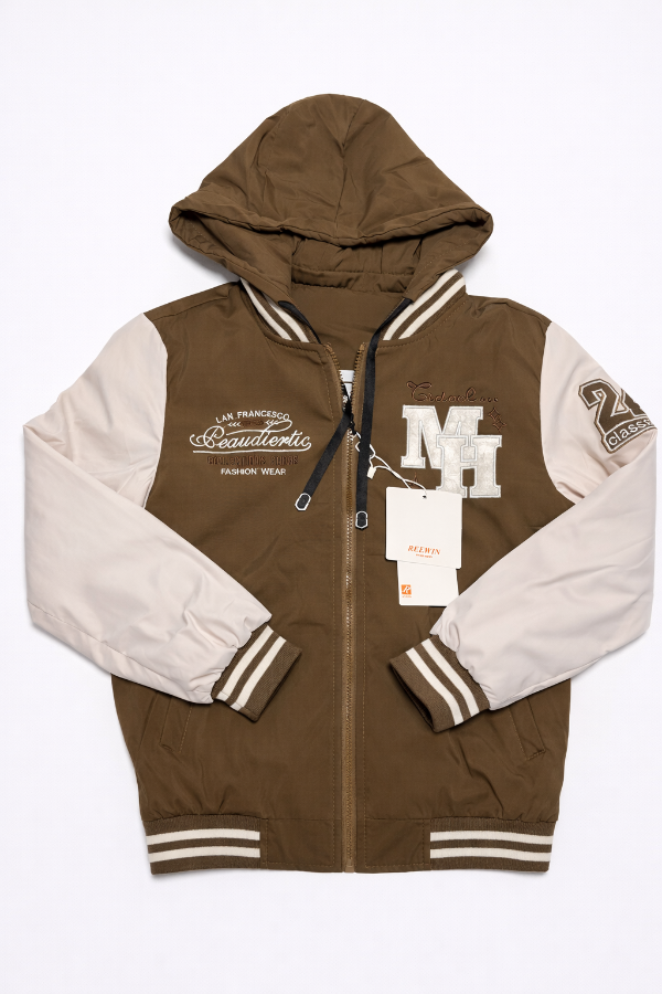 Producto - Campera reversible tipo universitaria beige