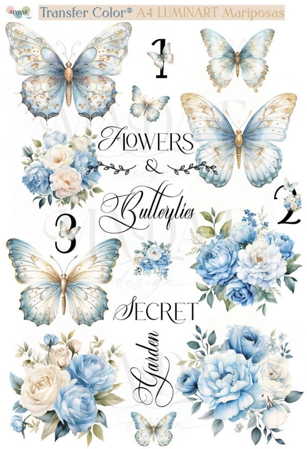 Producto - TRANSFER COLOR A4 LUMINART "MARIPOSAS"