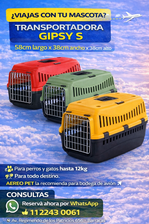 Producto - Transportadora Italiana Gipsy L Puerta Metalica - hasta 12kg - apto avion