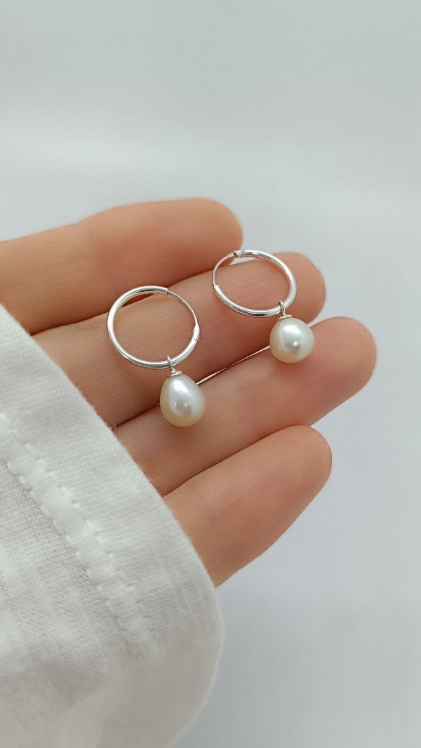 Producto - Argollitas con perlas de Río