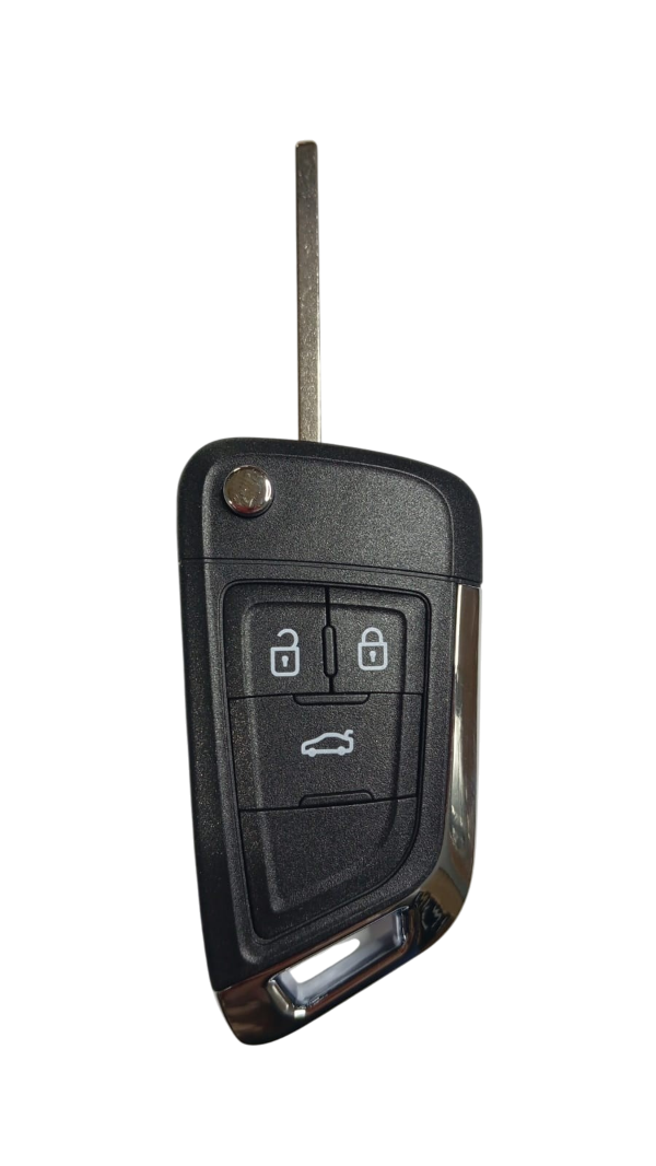 Producto - CARCASA CHEVROLET MOD. 3 BOTONES LLAVE ABATIBLE C/ HU100 PALETA LOGO CIRCULAR