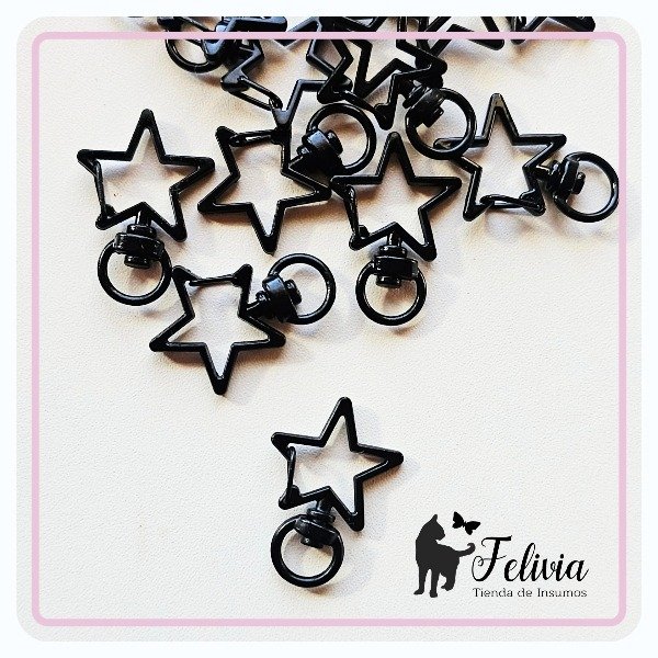Producto - Mosquetón de metal estrella. Negro - 0