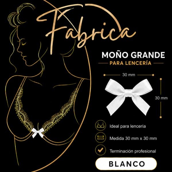 Producto - Moño Grande blanco  (1 unidad)