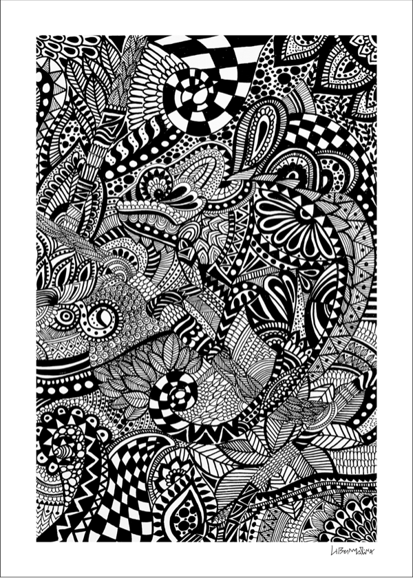 Producto - CAMALEÓN-SERIE ZENTANGLE