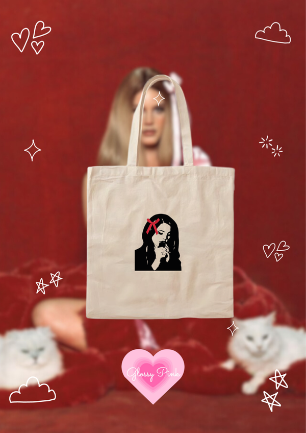 Tote bag Lana Coquette con moño de raso cosido