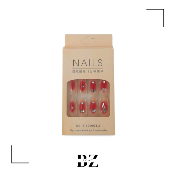 Producto - UÑAS DECORADAS C/APLIQUE X 12 PACK DE 12 PCS EN CARD - 2022-2