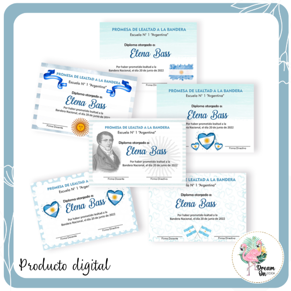 Producto - Diplomas Promesa Lealtad a la Bandera Editables