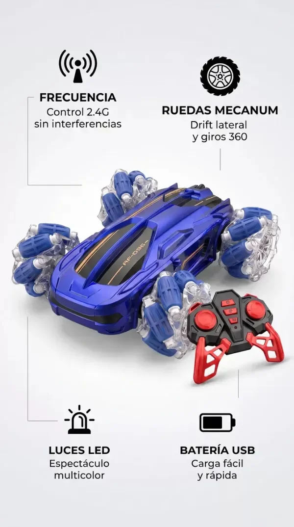 Producto - Auto a Control Remoto Todo Terreno con Pulsera Sensor Humo Luces y Sonido - 3