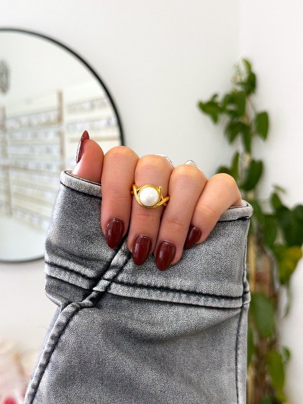 Producto - Anillo bañado en oro perla