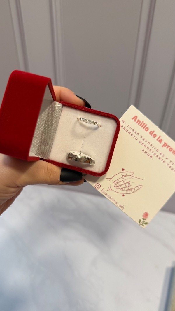 Producto - Caja de anillos de la promesa - alianza y anillo con florictas