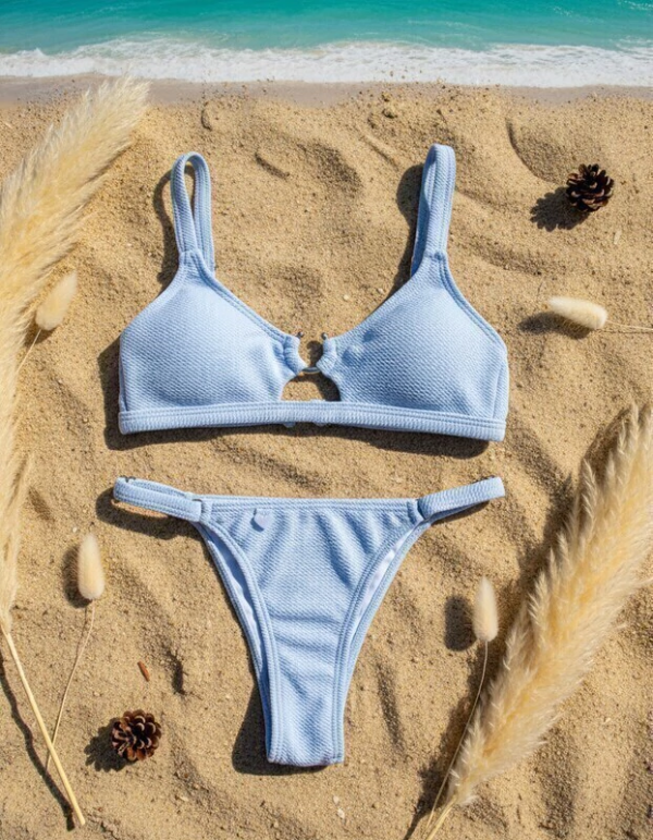 Producto - Bikini Amber texturada - Celeste Pastel