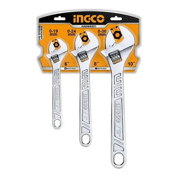 Producto - Set 3 Llaves Ajustable Francesa 6" 8"10" - INGCO - HADWK031