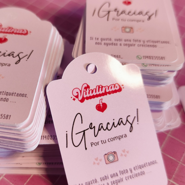 Producto - 100 Tags Personalizados (Corte Clásico / Silueta) - 3