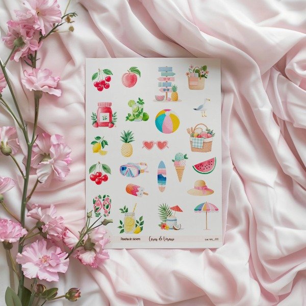 Producto - Plancha de sticker Cosas de Verano