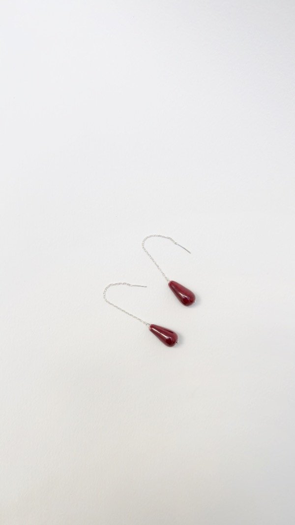 Producto - Aro cadena plata rubi