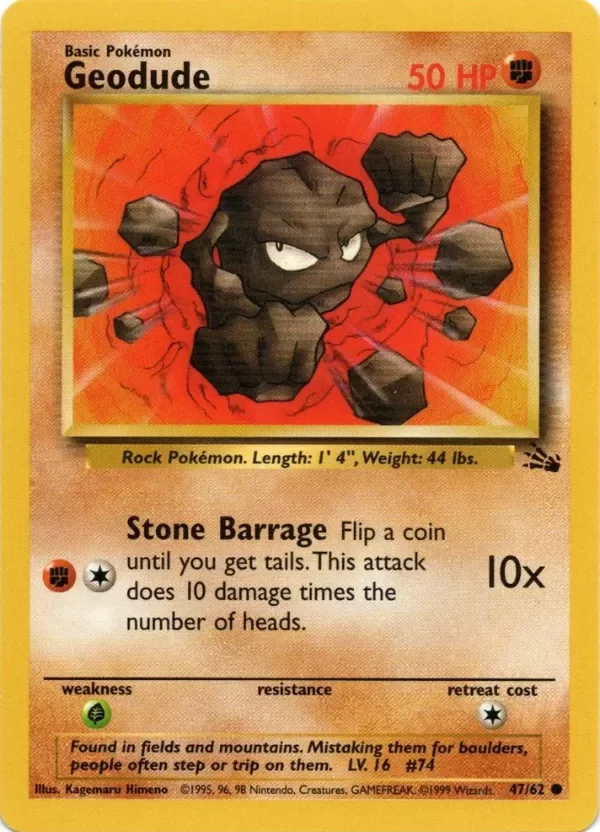Geodude 47/62 Fossil Unlimited - ALUMINETCG