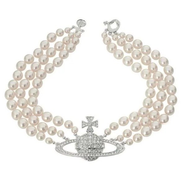 Producto - Collar XL perlas Plateado Vivianne