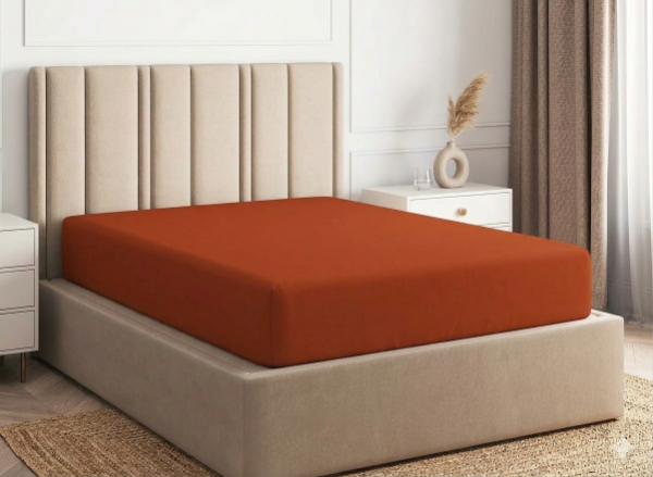 Producto - Sábana Ajustable Percal 2 1/2 Plazas "Rojo"