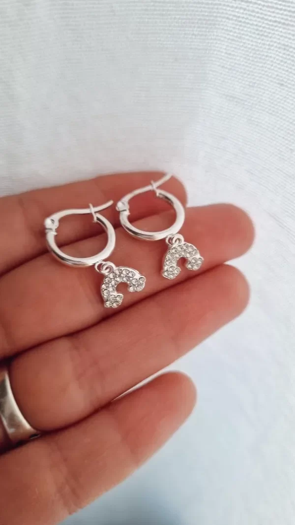 Producto - Aros arco iris strass blanco ab