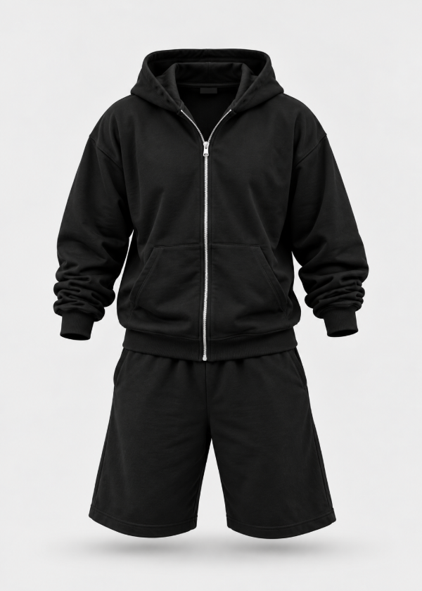 Producto - Conjunto Oversize Negro Campera + Bermuda - 2