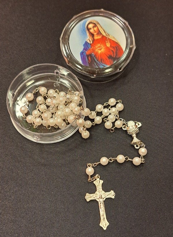 Producto - Rosario perlado con estuche de Santos