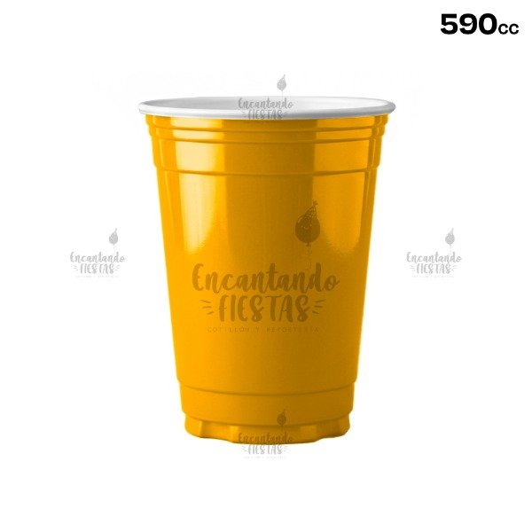 Producto - Vaso Americano Liso Dorado X10 590cc bella cup