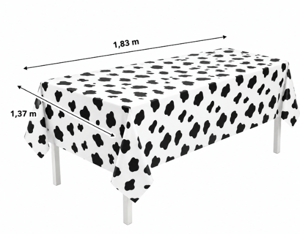 Producto - Mantel Metalizado Descartable Blanco / Manchas Vaquita - 2
