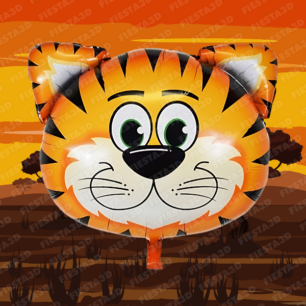 Producto - Globo Tigre con palito y sonajero 90cm