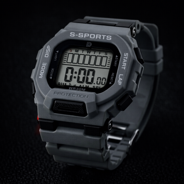 Producto - Reloj deportivo 2301 Gris Resistente al agua  Malla de goma Importado Unisex