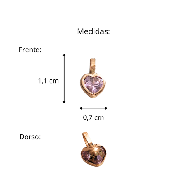 Producto - Conjunto Cadena y dije Punto de luz Corazón 7mm oro 18kt - 5